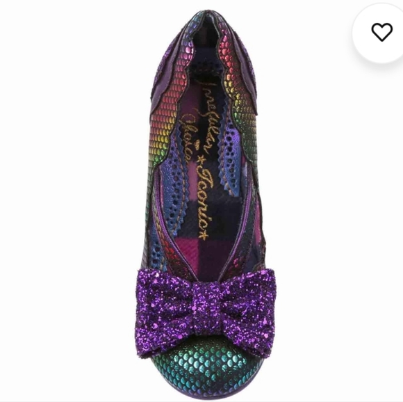 New 'STAGE LEFT' glitter & rainbow Irregular Choice heels, size 37, US size 6-7 - Picture 5 of 10